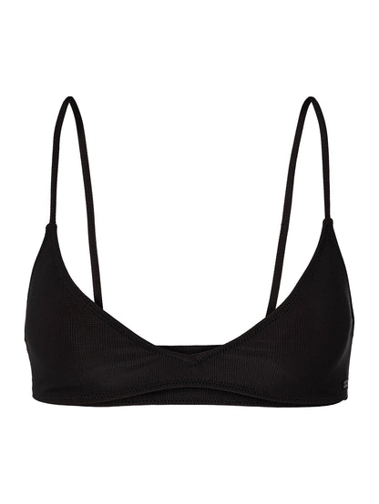 Simply Mesh Vneck Bikini Top - Black