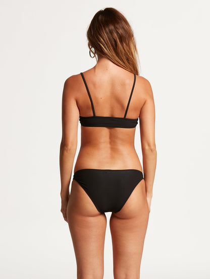 Simply Mesh Vneck Bikini Top - Black