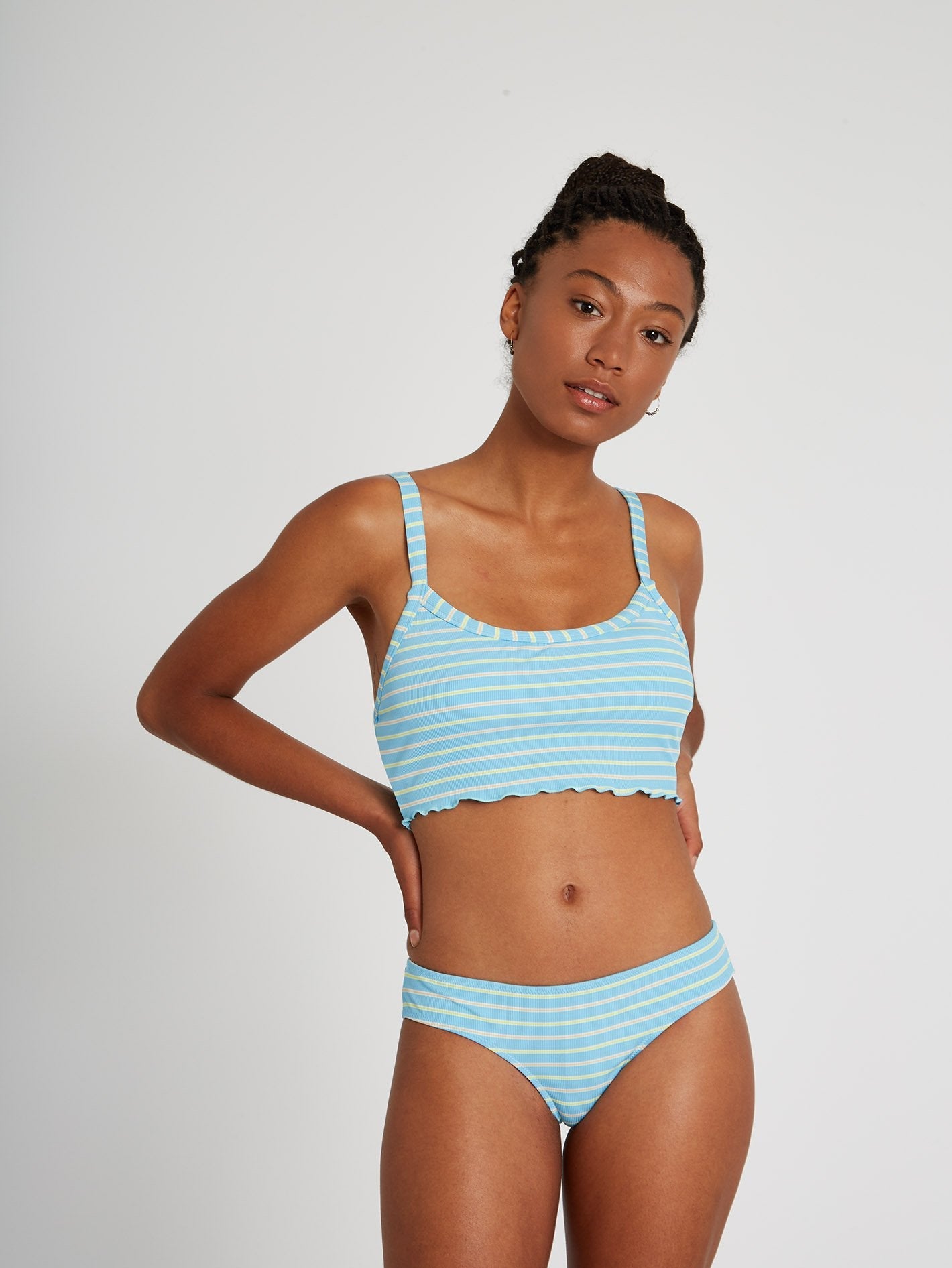 Next In Line Crop Bikini Top - Coastal Blue