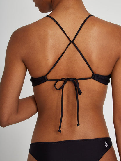 Simply Solid Scoop Bikini Top - BLACK