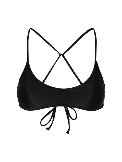Simply Solid Scoop Bikini Top - BLACK