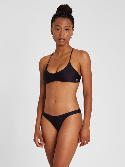 Simply Solid Scoop Bikini Top - BLACK