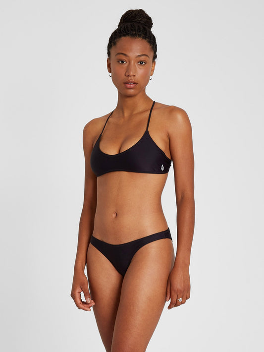 Simply Solid Scoop Bikini Top - BLACK