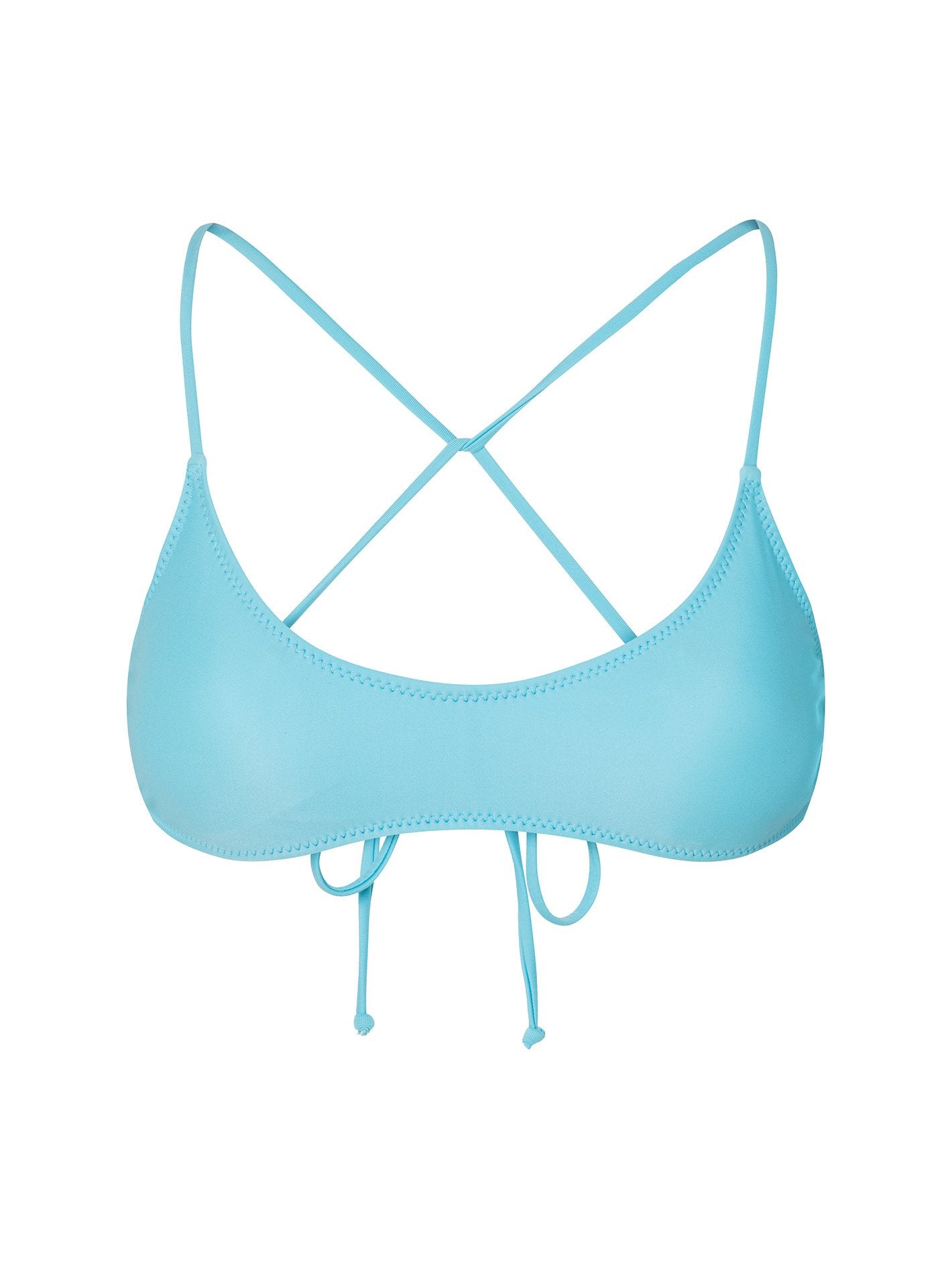 Simply Solid Scoop Bikini Top - Coastal Blue