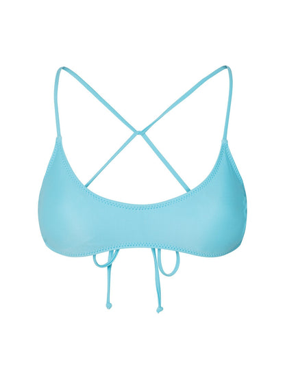 Simply Solid Scoop Bikini Top - Coastal Blue