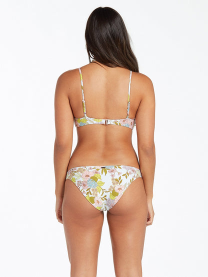 Big Poppy Vneck Bikini Top - WHITE