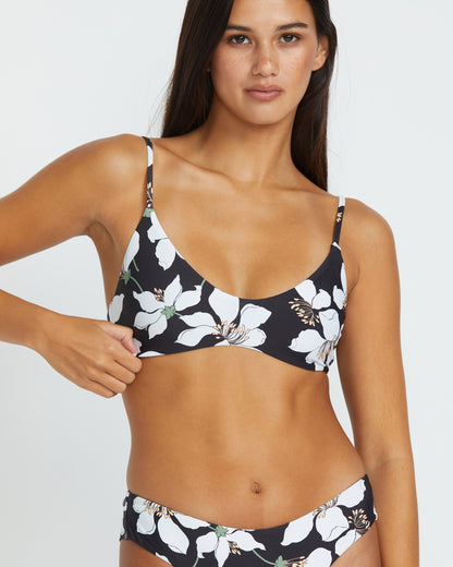 Midnight Lily Bikini Top - BLACK