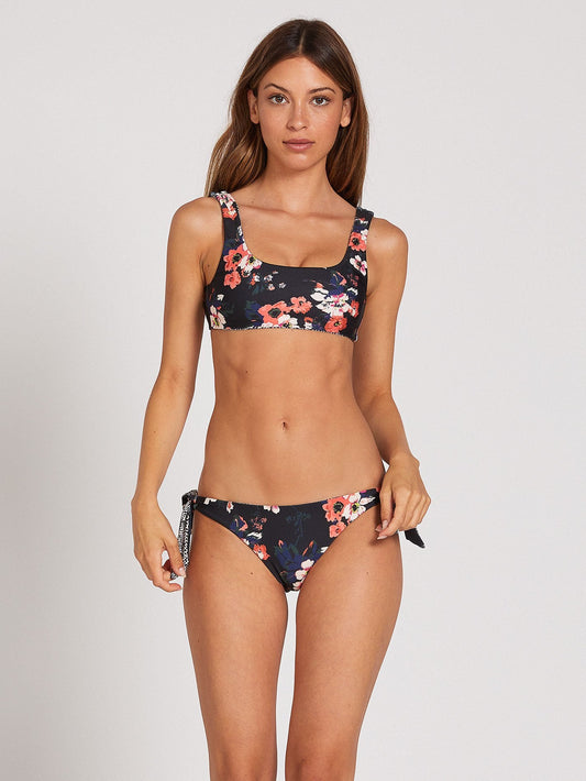 Leaf It Be Scoop Bikini Top - BLACK
