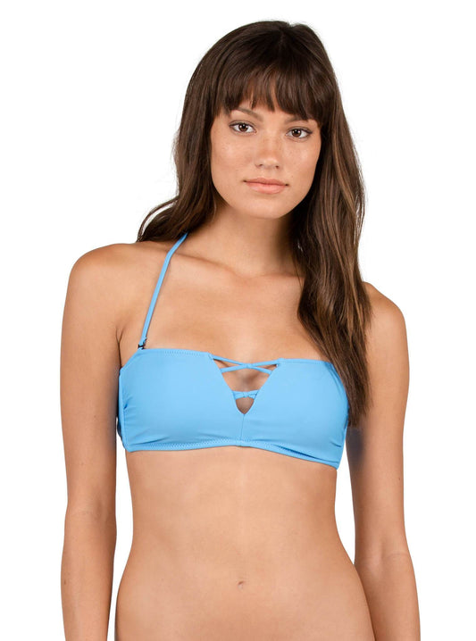 Simply Solid Bandeau - Coastal Blue