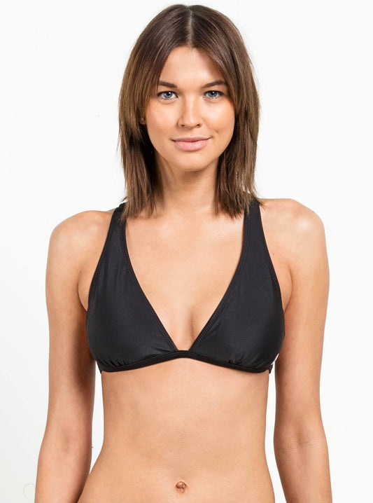 Simply Solid Halter Top - Black