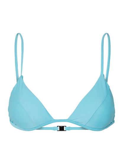 Simply Solid Triangle Bikini Top - Coastal Blue