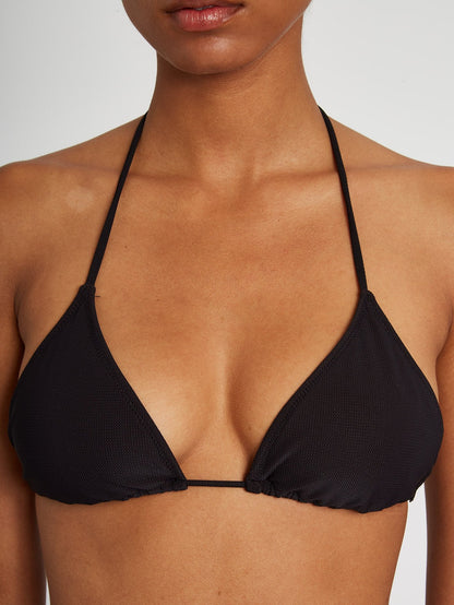 Simply Mesh Triangle Bikini Top - Black
