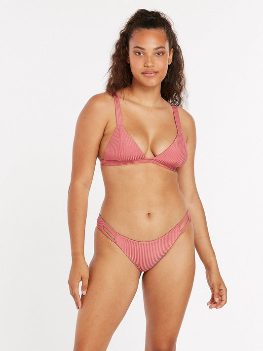 Simply Rib Triangle Bikini Top - DUSTY ROSE