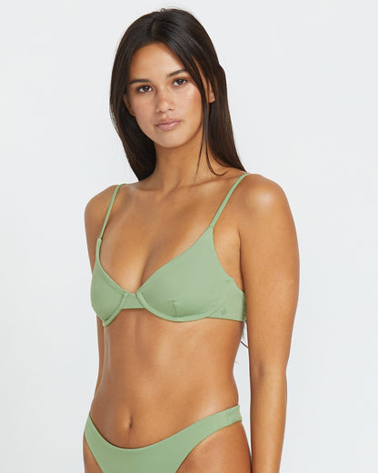 Simply Seamless Demi Uwire Bikini Top - GRASS GREEN