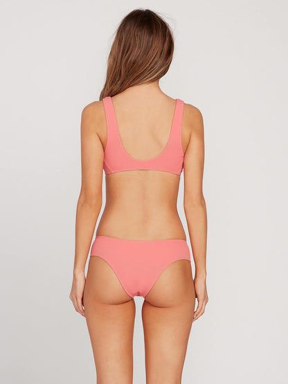 Simply Rib Cheeky Bikini Bottom - Reef Pink