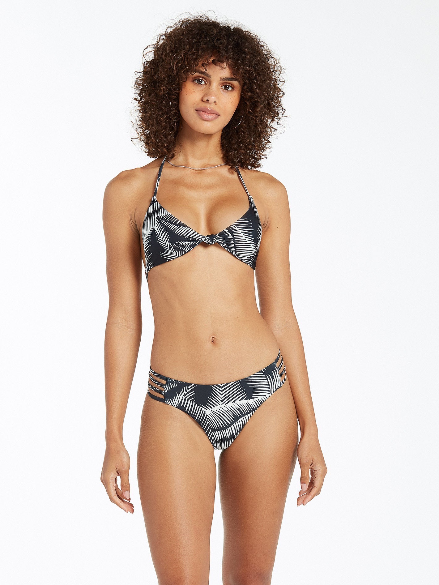 Stay Or Leaf Cheeky Bikini Bottom - BLACK