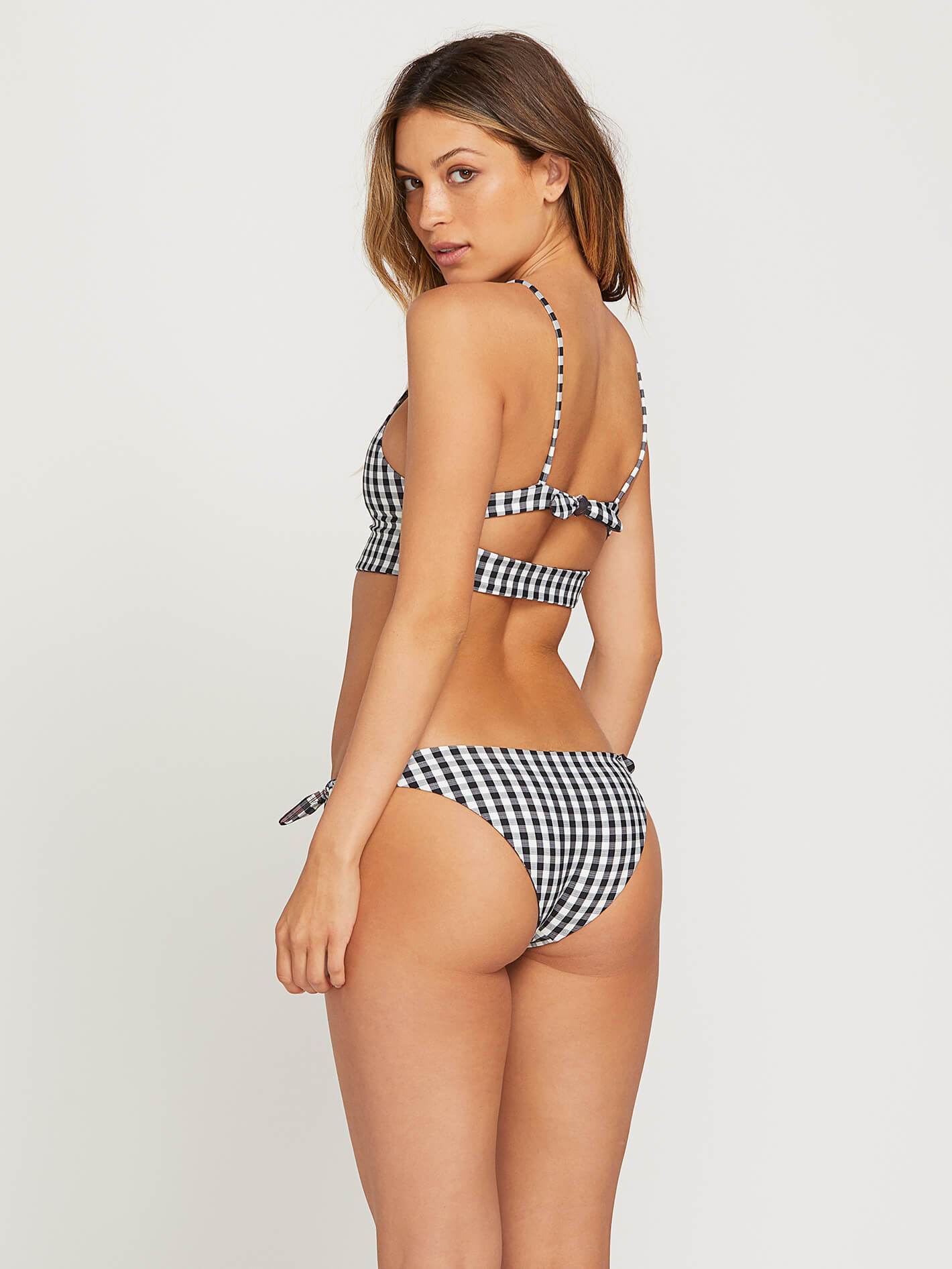 Plaid Attitud Hipster Bikini Bottom  - Dark Chocolate (Reversible)