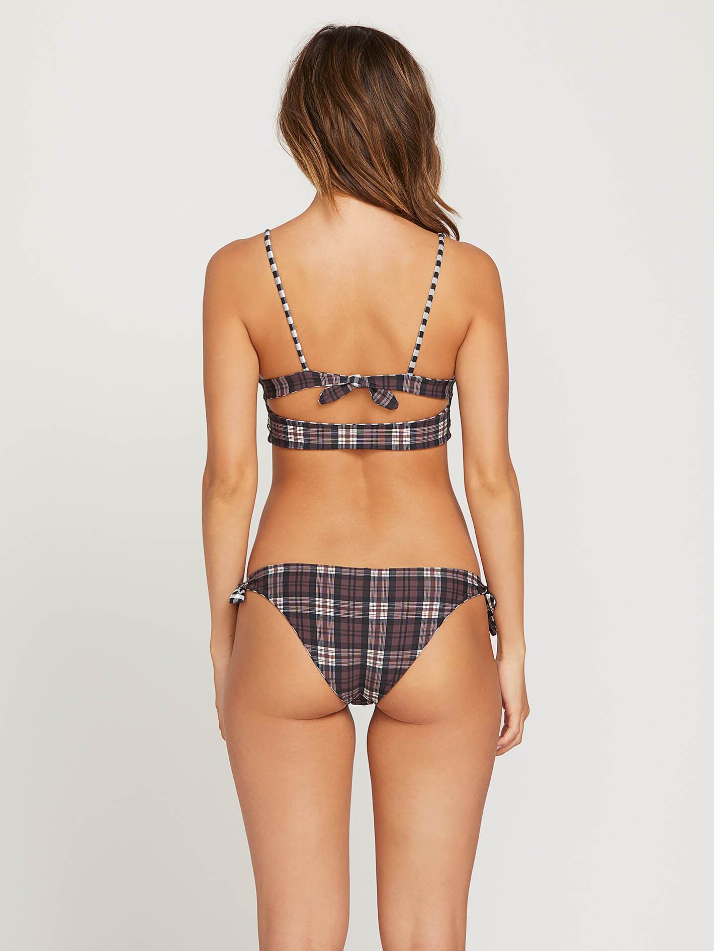 Plaid Attitud Hipster Bikini Bottom  - Dark Chocolate (Reversible)