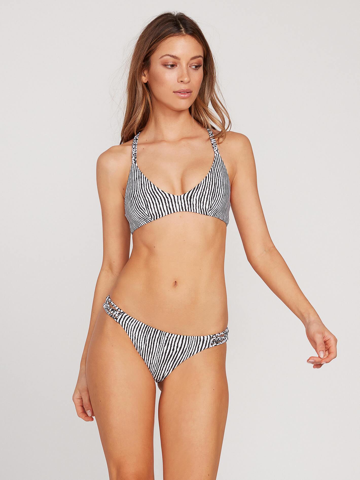 Stripe Away Hipster Bikini Bottom - White
