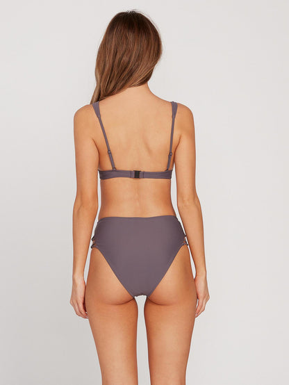Simply Solid Retro Bikini Bottom - Steel Purple