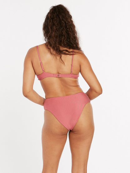 Simply Rib Retro Bikini Bottom - DUSTY ROSE