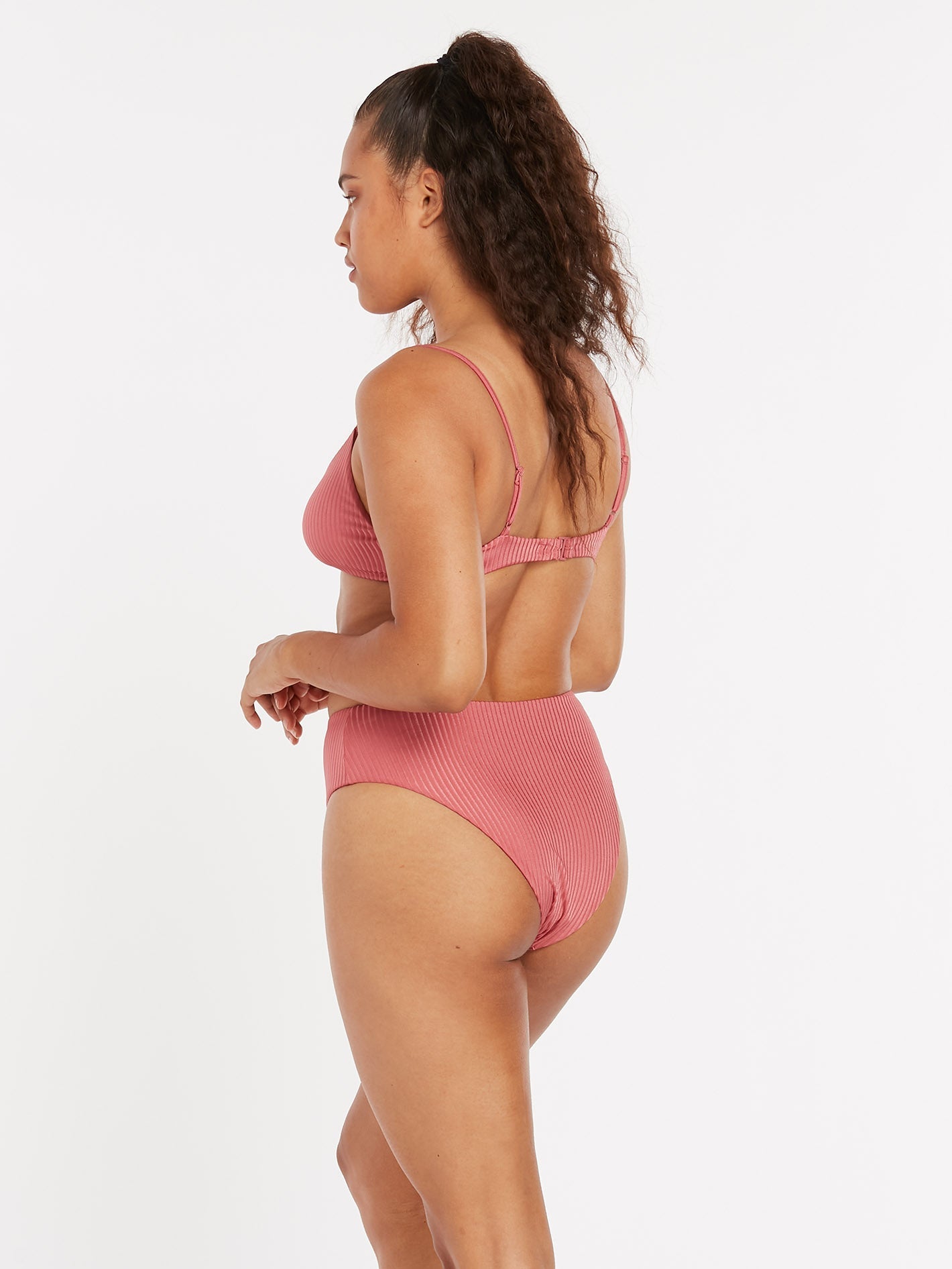 Simply Rib Retro Bikini Bottom - DUSTY ROSE