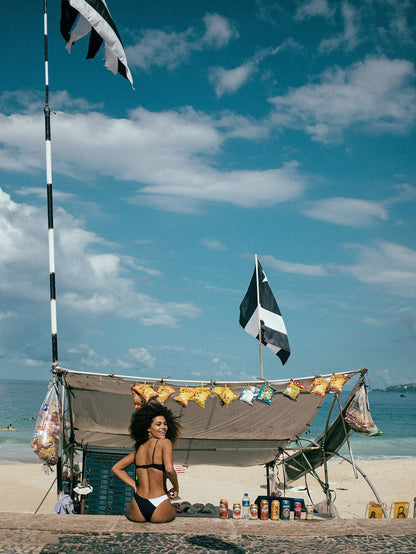 Simply Rib V Bikini Bottom  - Black