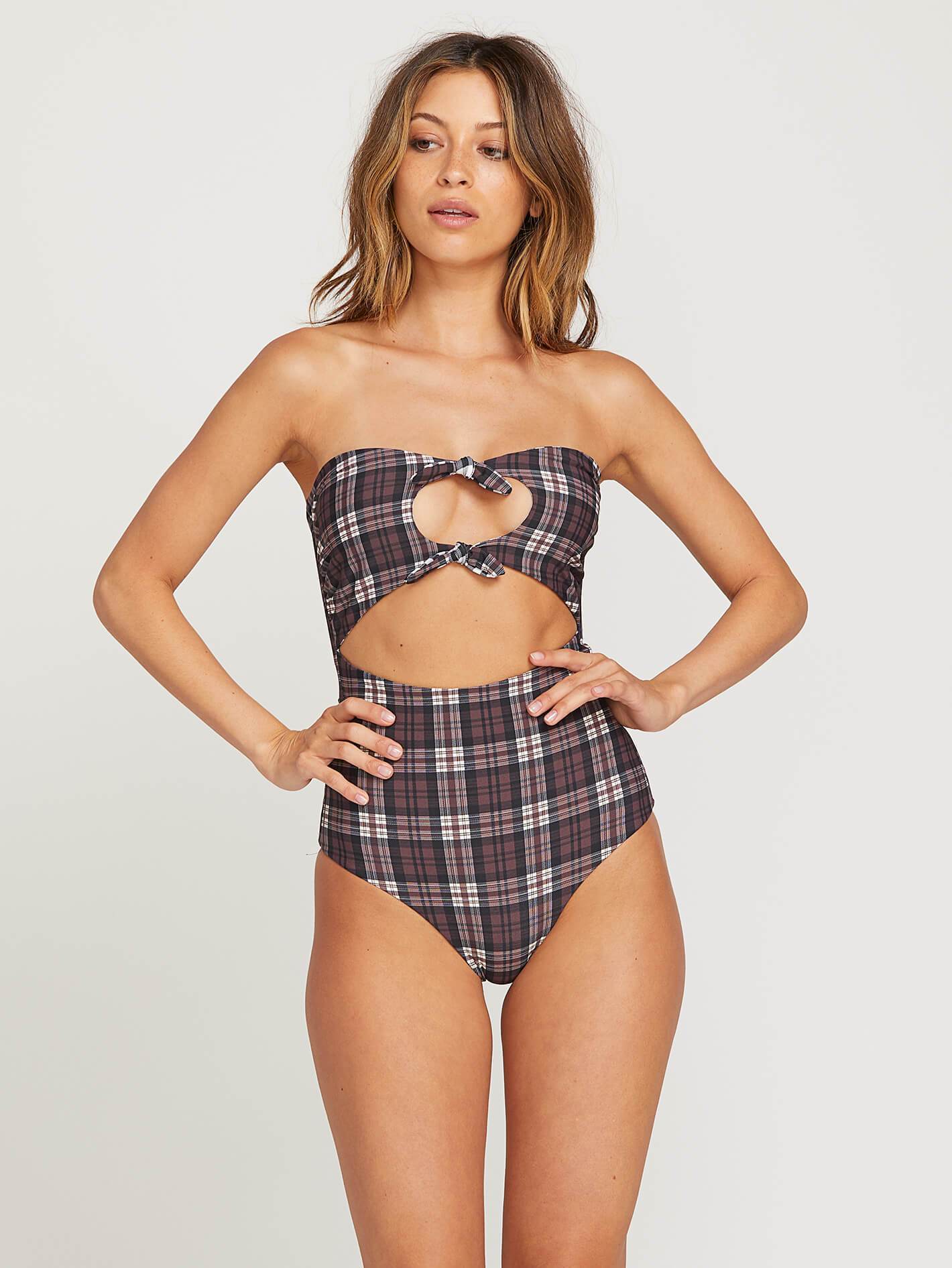 Plaid Attitude 1-Piece  - Dark Chocolate (Reversible)