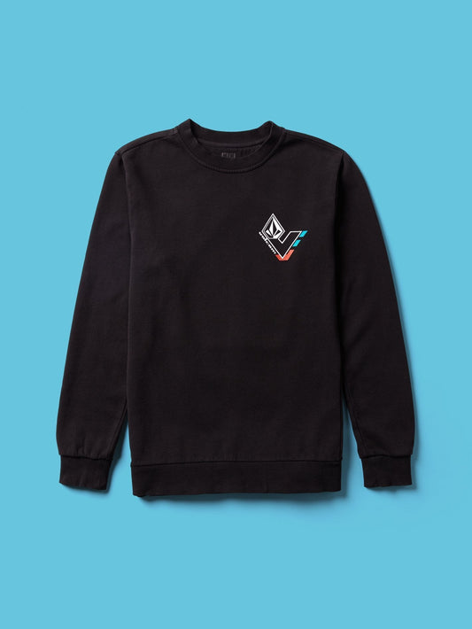 Sweat col rond V-Line Washed- Asphalt Black