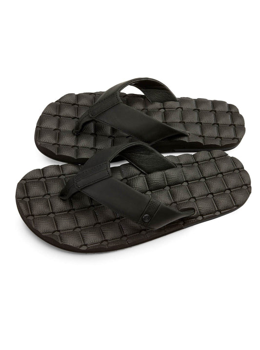 Recliner Leather Sandals - New Black