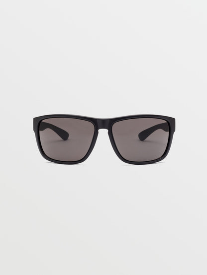 Baloney Matte Black Sunglasses (Gray Lens) - GRAY