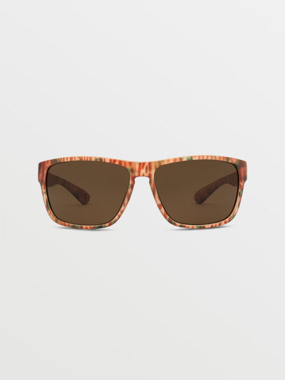 Baloney Matte Geo Sunglasses (Bronze Lens) - MEGA ORANGE