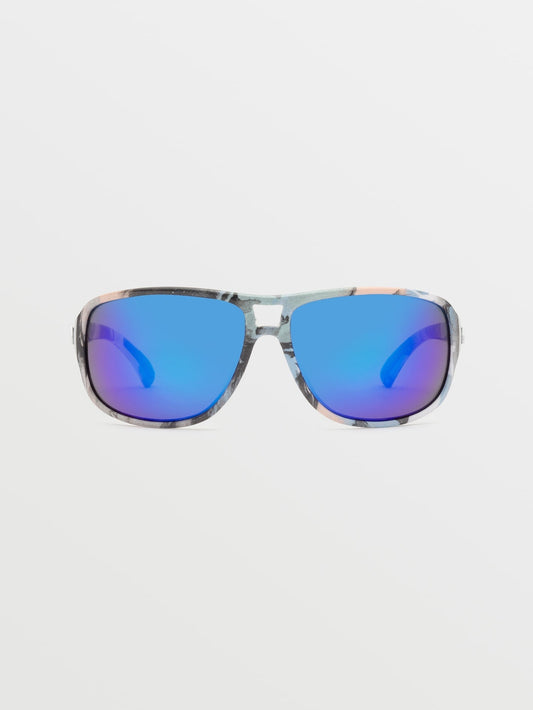 Stoke Skulls Sunglasses (Blue Mirror Lens) - SULPHUR