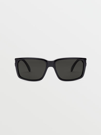 Stoneage Gloss Black Sunglasses (Gray Polar Lens) - GRAY POLAR
