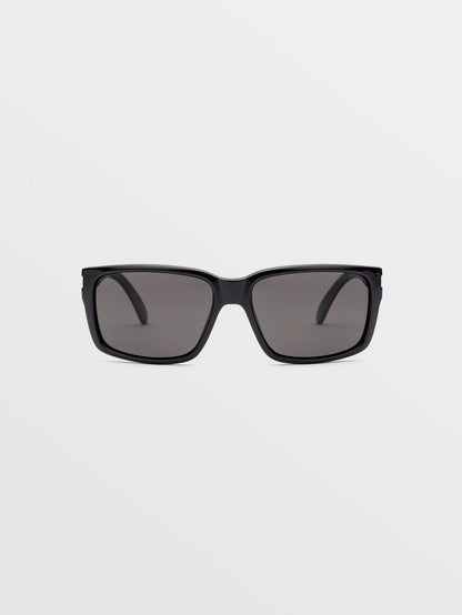 Stoneage Gloss Black Sunglasses (Gray Polar Lens) - GRAY POLAR