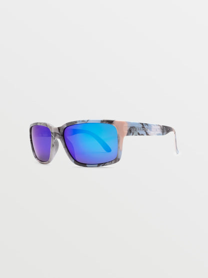 Stoneage Skulls Sunglasses (Blue Mirror Lens) - SULPHUR