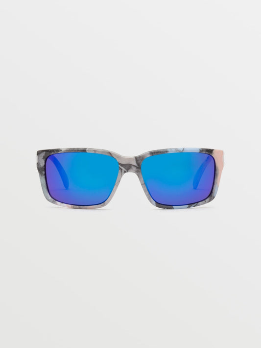 Stoneage Skulls Sunglasses (Blue Mirror Lens) - SULPHUR