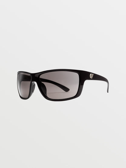 Roll Gloss Black Sunglasses (Gray Lens) - GRAY