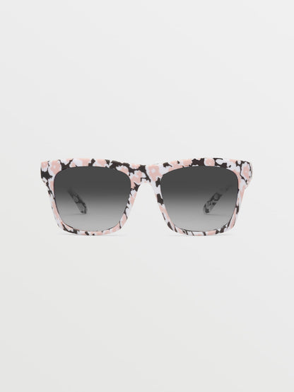 Jewel What's Poppin Sunglasses (Gray Gradient Lens) - WHITE PRINT