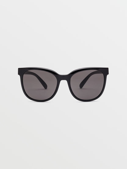 Garden Gloss Black Sunglasses (Gray Lens) - GRAY