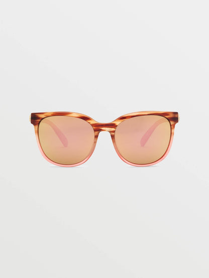 Garden Gloss Pink Tort Sunglasses (Bronze Champagne Lens) - BRONZE CHAMPAGNE CHROME