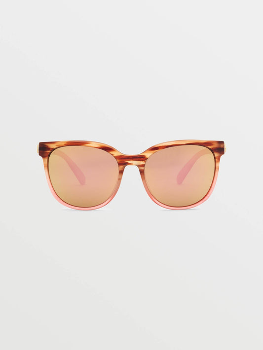 Garden Gloss Pink Tort Sunglasses (Bronze Champagne Lens) - BRONZE CHAMPAGNE CHROME