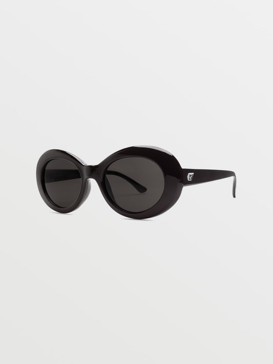 Stoned Gloss Black Sunglasses (Gray Lens) - GRAY