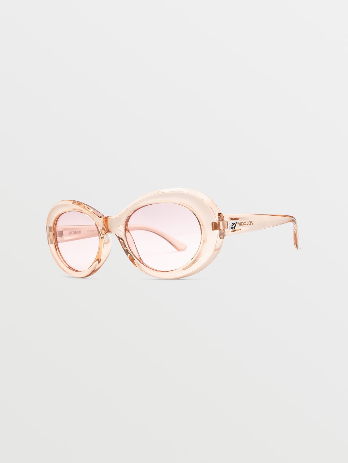 Stoned Gloss Quail Feather Sunglasses (Pink Lens) - FEATHER GREY