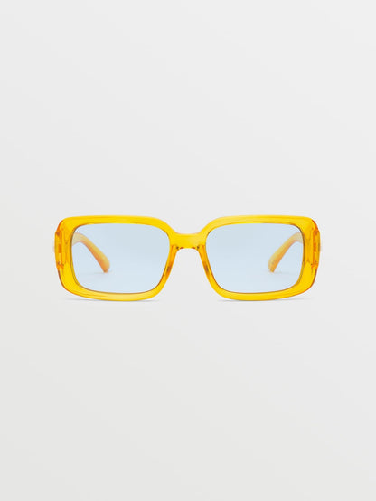 True Gloss Mustard Sunglasses (Blue Lens) - MUSTARD