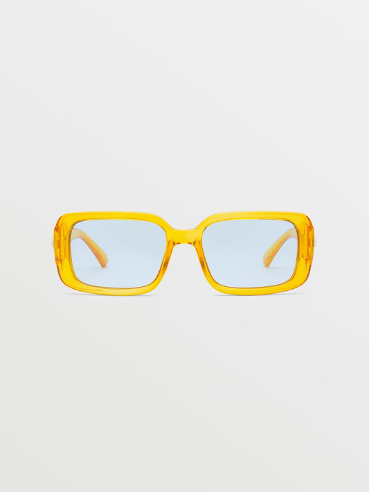 True Gloss Mustard Sunglasses (Blue Lens) - MUSTARD