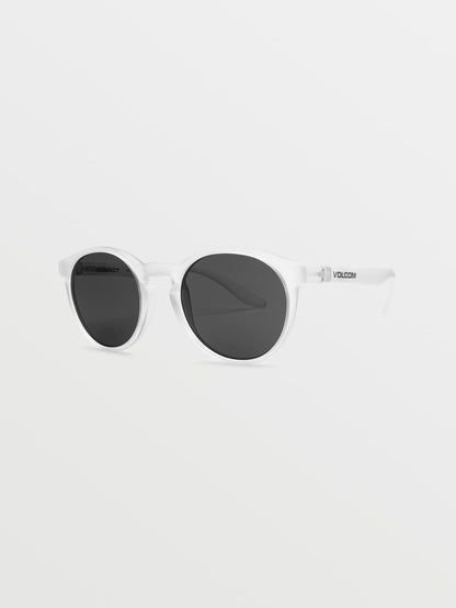Subject Matte Clear Sunglasses (Gray Lens) - CLEAR
