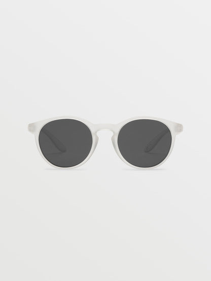 Subject Matte Clear Sunglasses (Gray Lens) - CLEAR