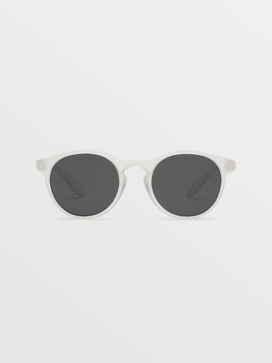 Subject Matte Clear Sunglasses (Gray Lens) - CLEAR