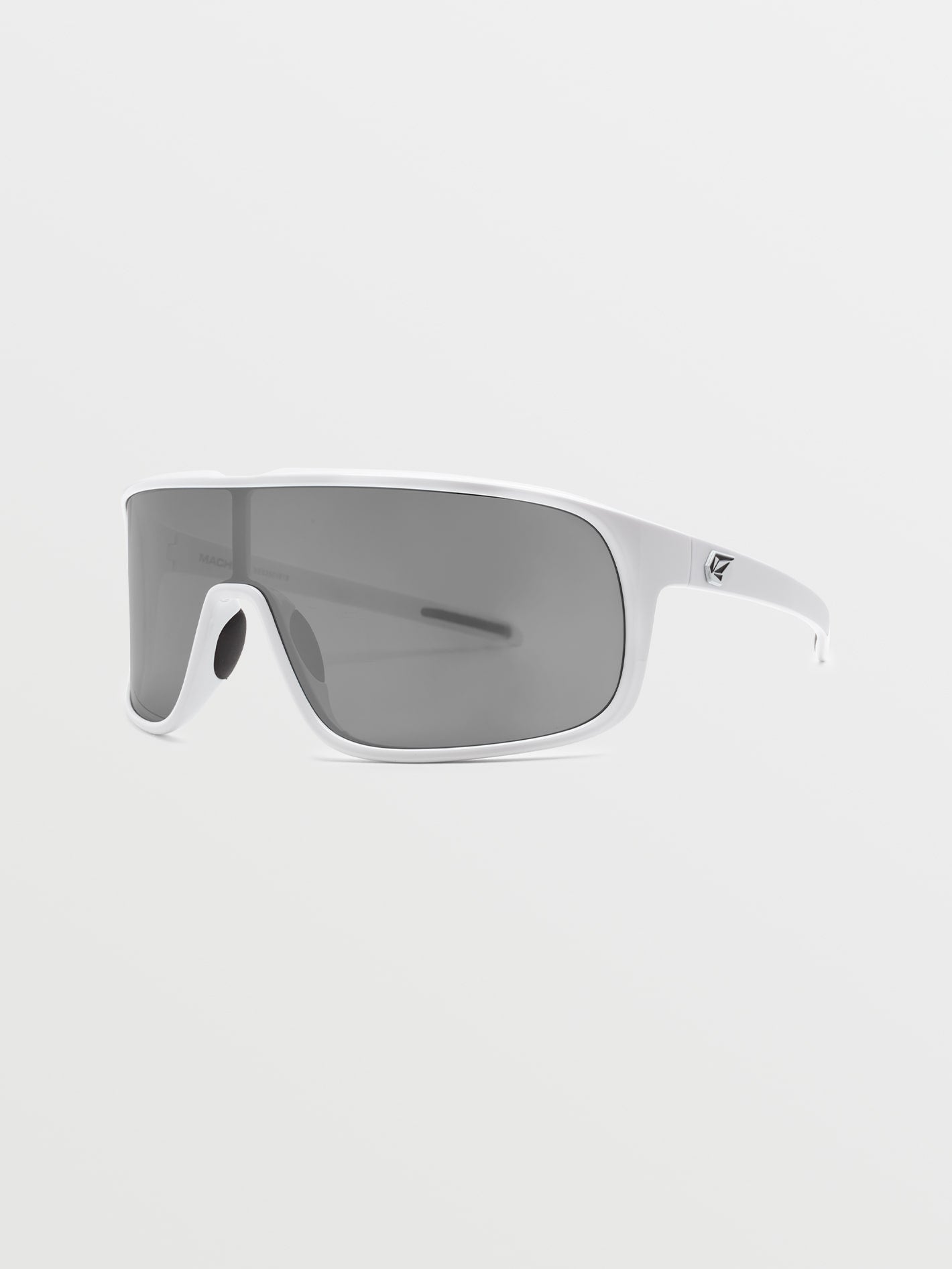 Macho Gloss White Sunglasses (Silver Mirror Lens) - WHITE